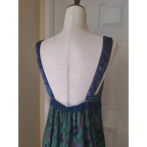 Anthropologie Velvet Trimmed Slip Midi Dress - Picture 11 of 14